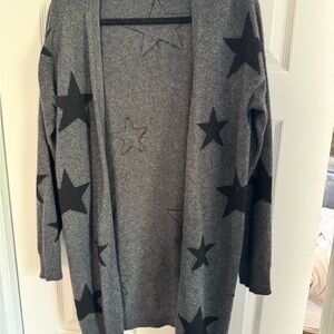 Gray Star Patterned Women's Sweater